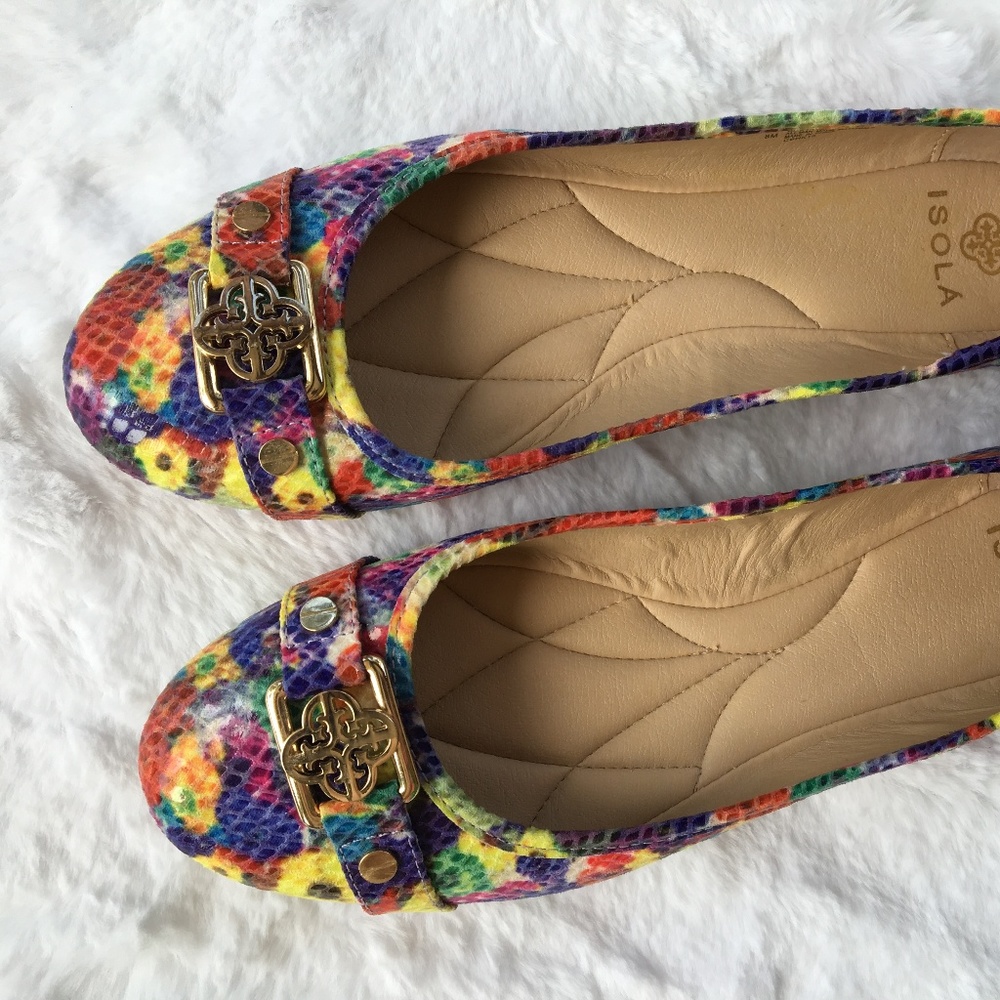 Mult-coloured Snake Ballet Flats